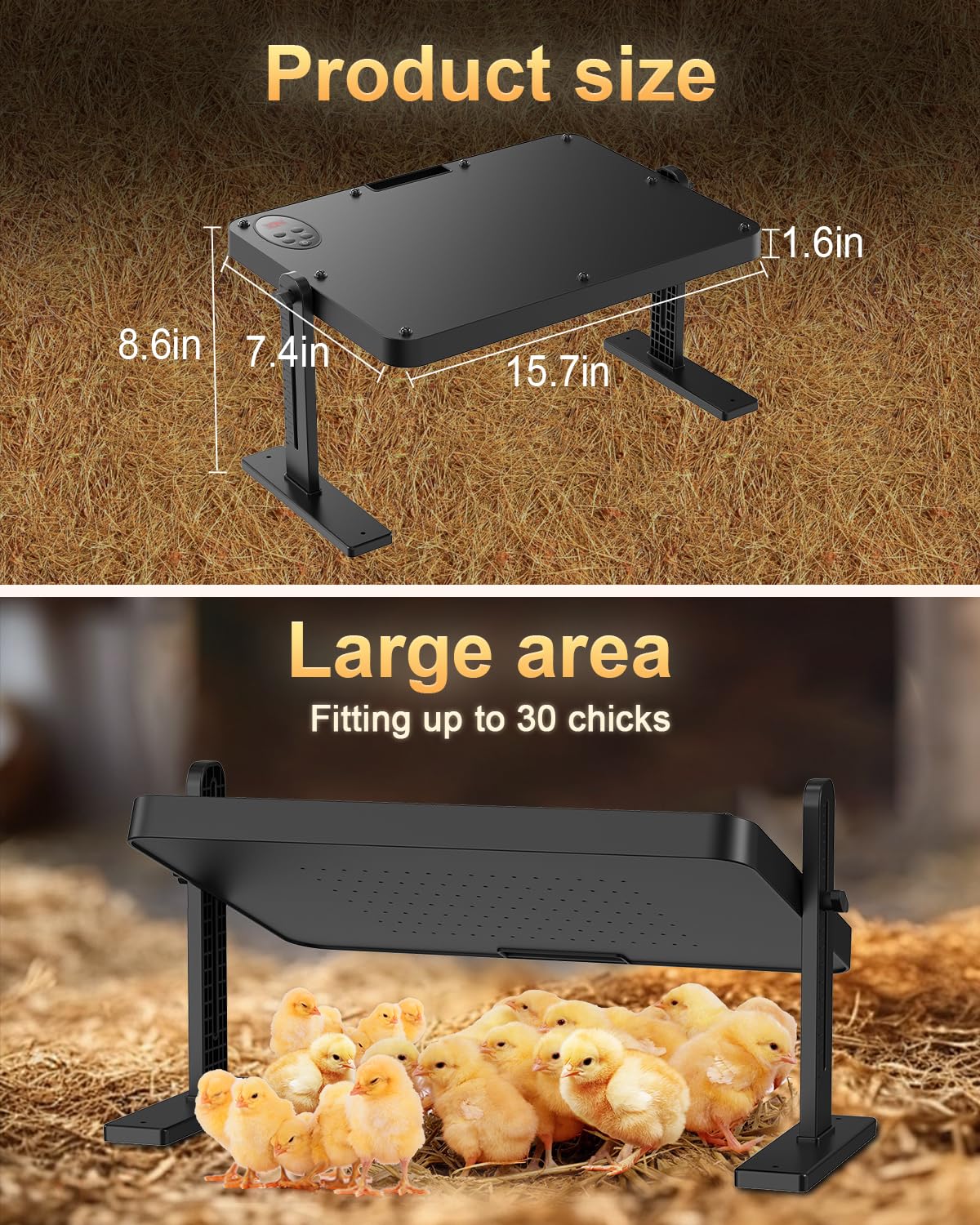 BEMOKURI plate beside ruler showing 16x12 inch size for brood capacity