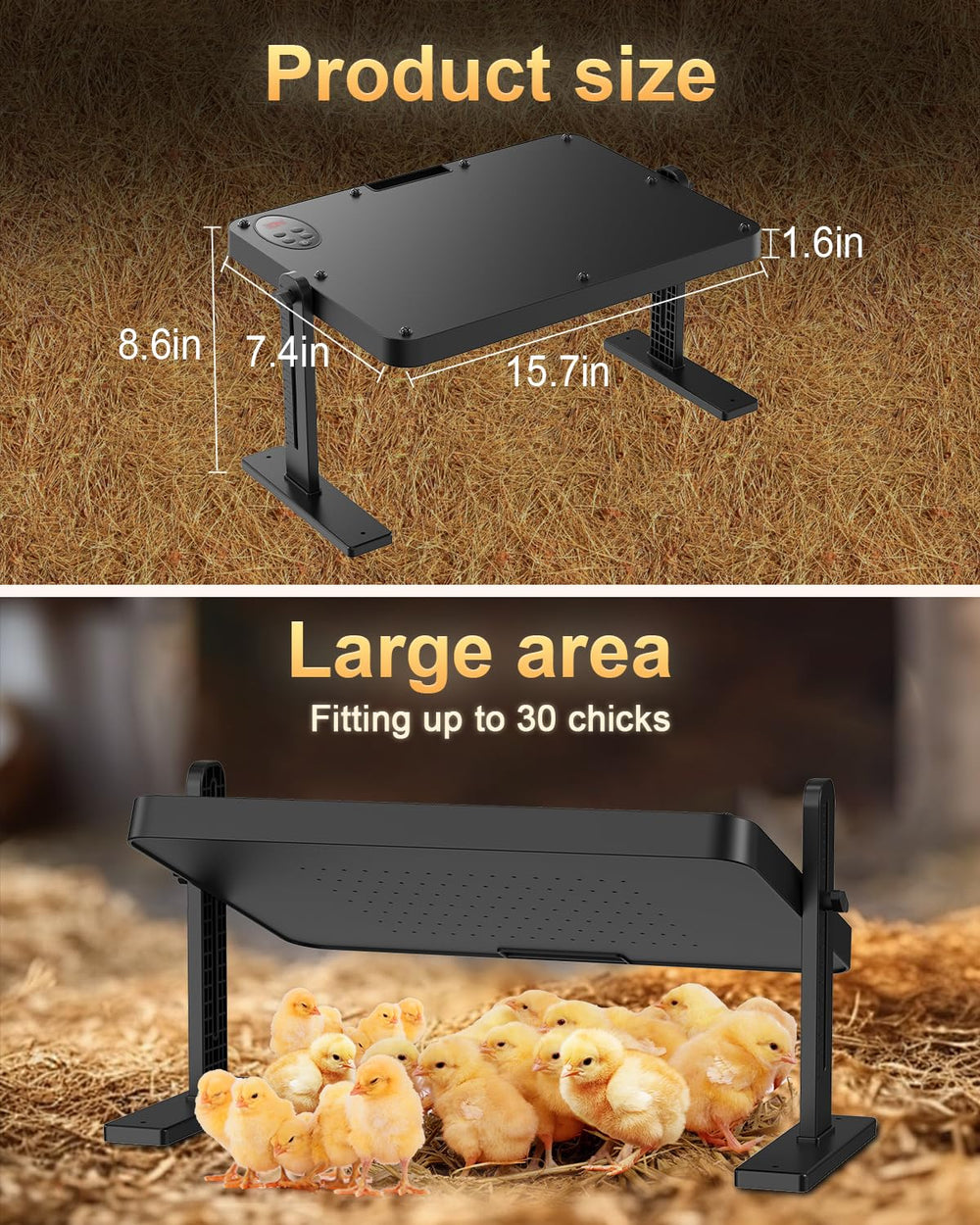 BEMOKURI plate beside ruler showing 16x12 inch size for brood capacity