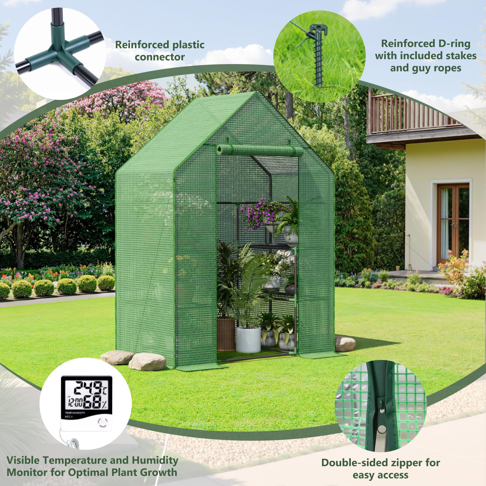 Benass thermometer and hygrometer inside for easy environment monitoring