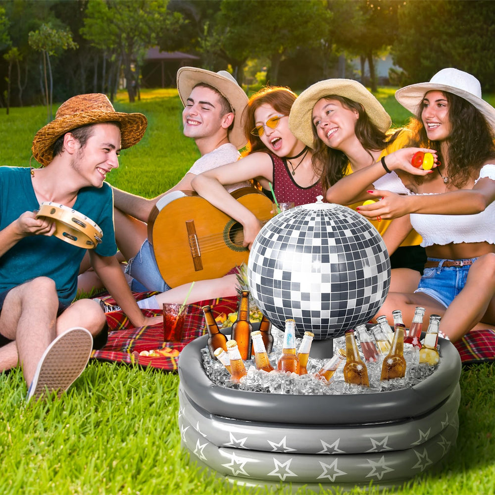 Bencailor on poolside table creating decorative, chilled drink station