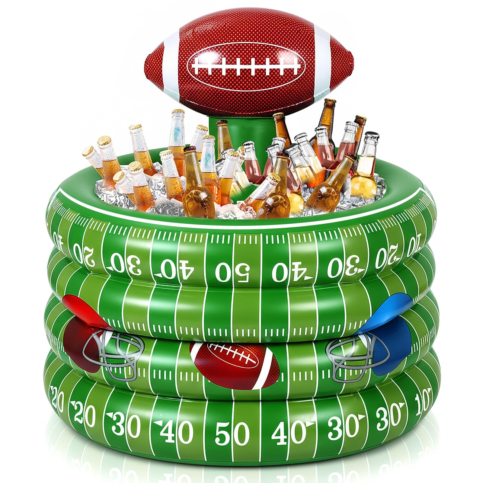Bencailor front view cooler showing football design and party-ready ice space