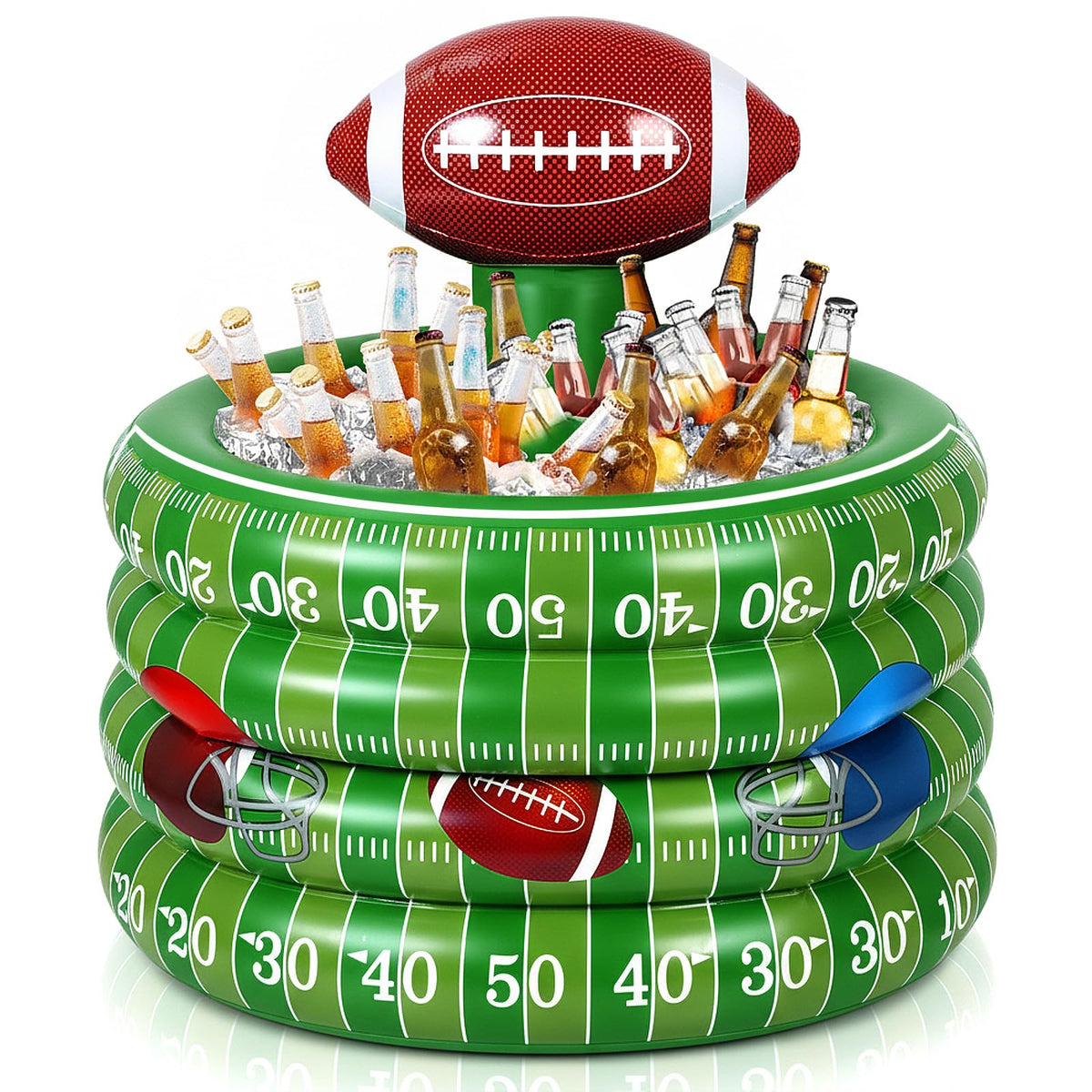 Bencailor front view cooler showing football design and party-ready ice space