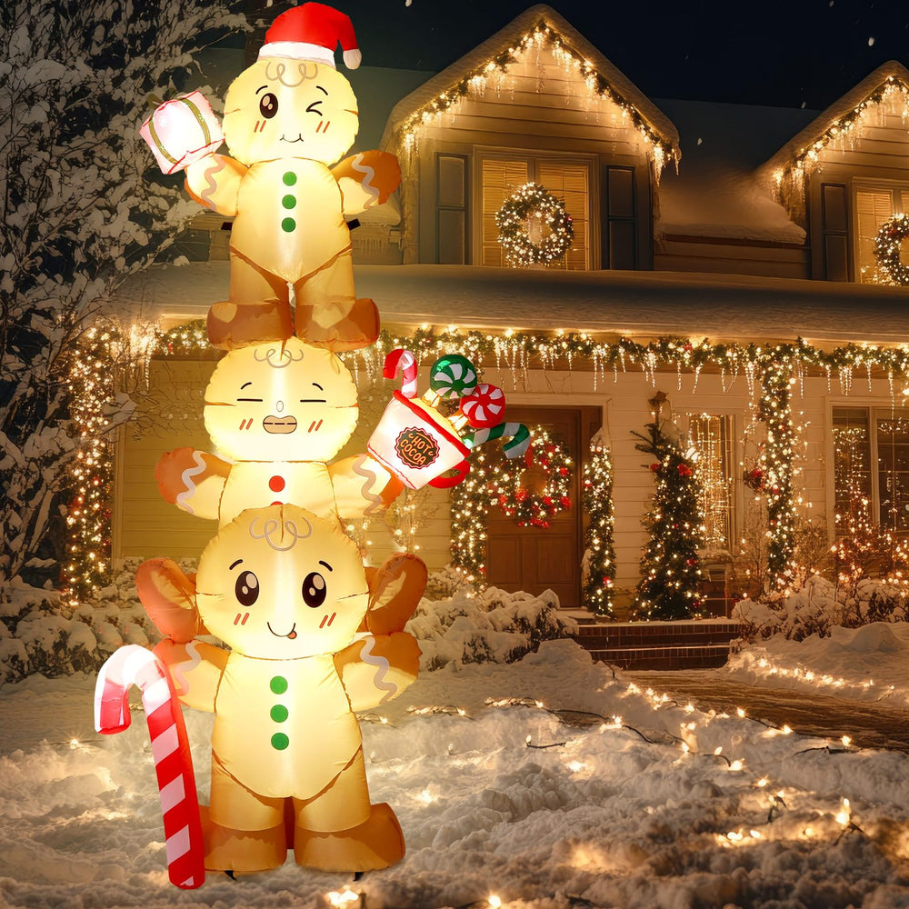 Bencailor holiday yard scene with inflatable and lights showing eye-catching seasonal impact