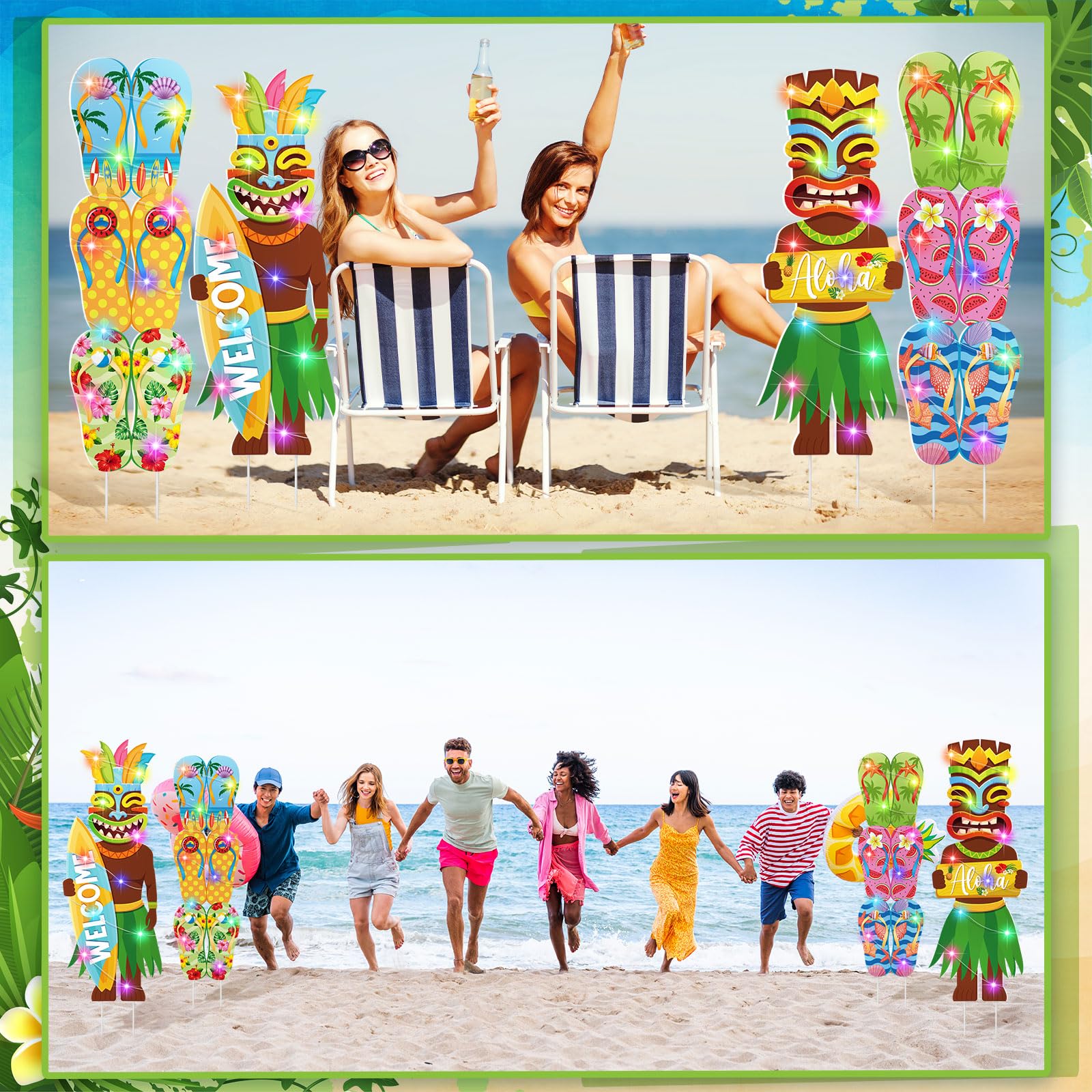 Bencailor lawn styled luau scene creating festive party atmosphere