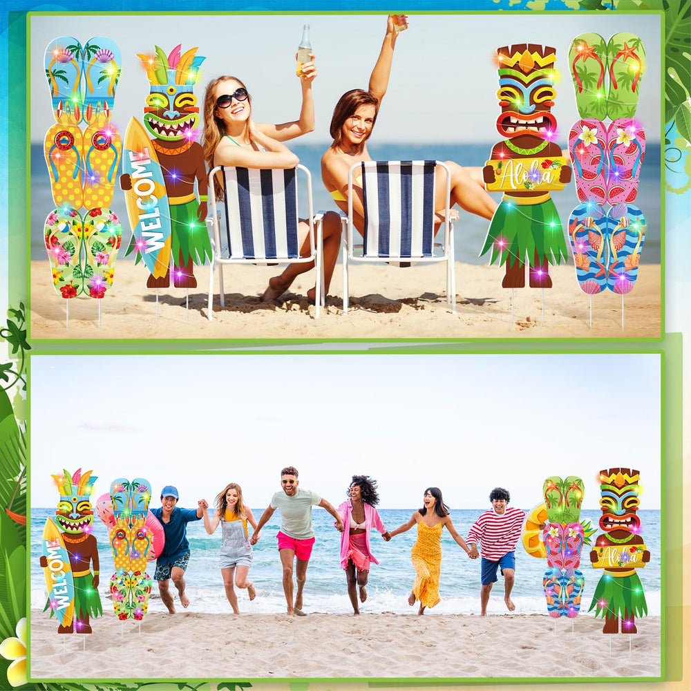 Bencailor lawn styled luau scene creating festive party atmosphere