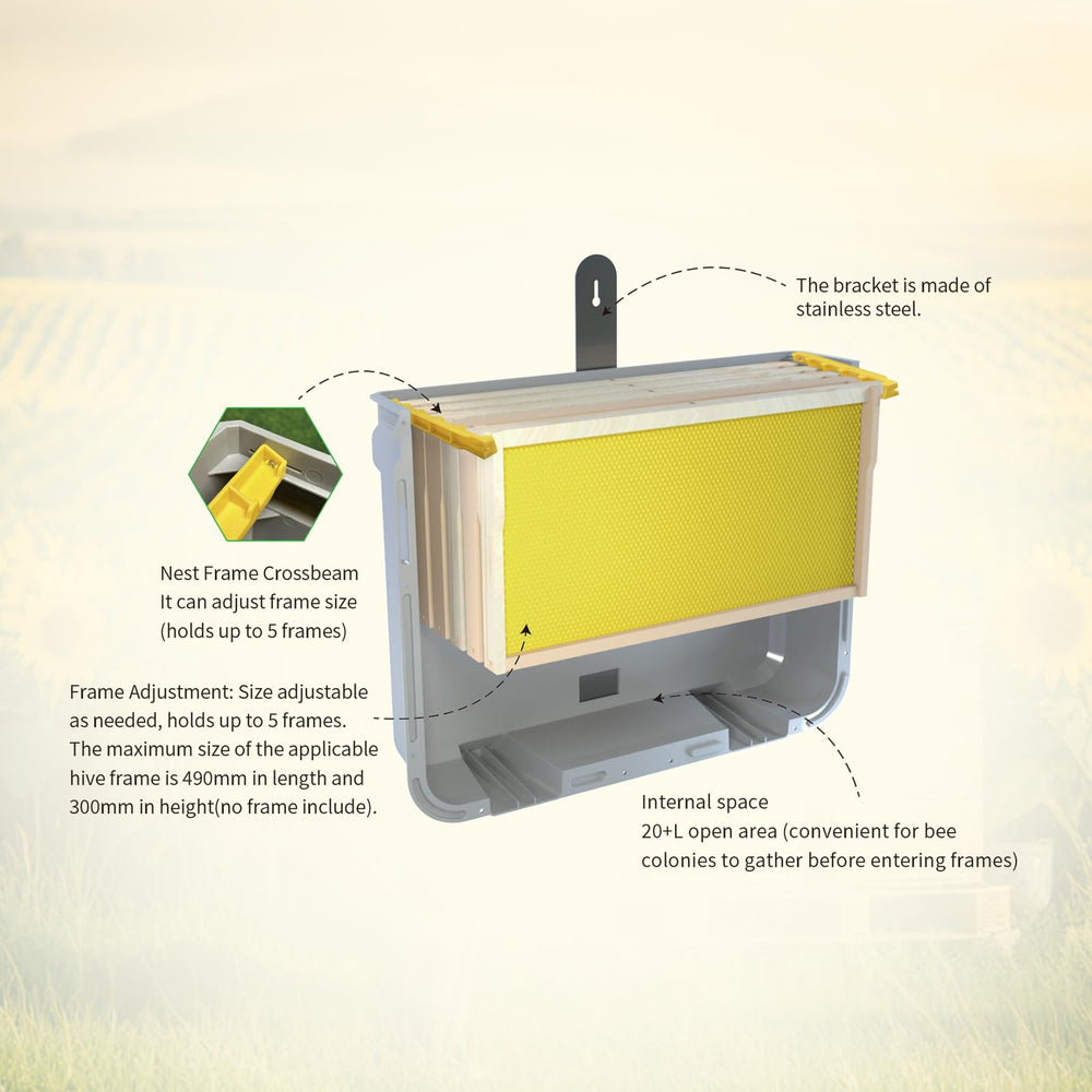 Benefitbee person carrying trap hive one-handed showing lightweight handling benefit