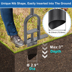 BeneLabel T-shaped rubber grip detail reducing hand fatigue during planting