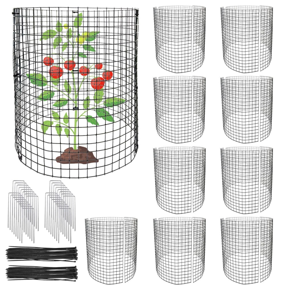 Benwanfee front view of full 10-pack plant cage set showing contents and ease of use