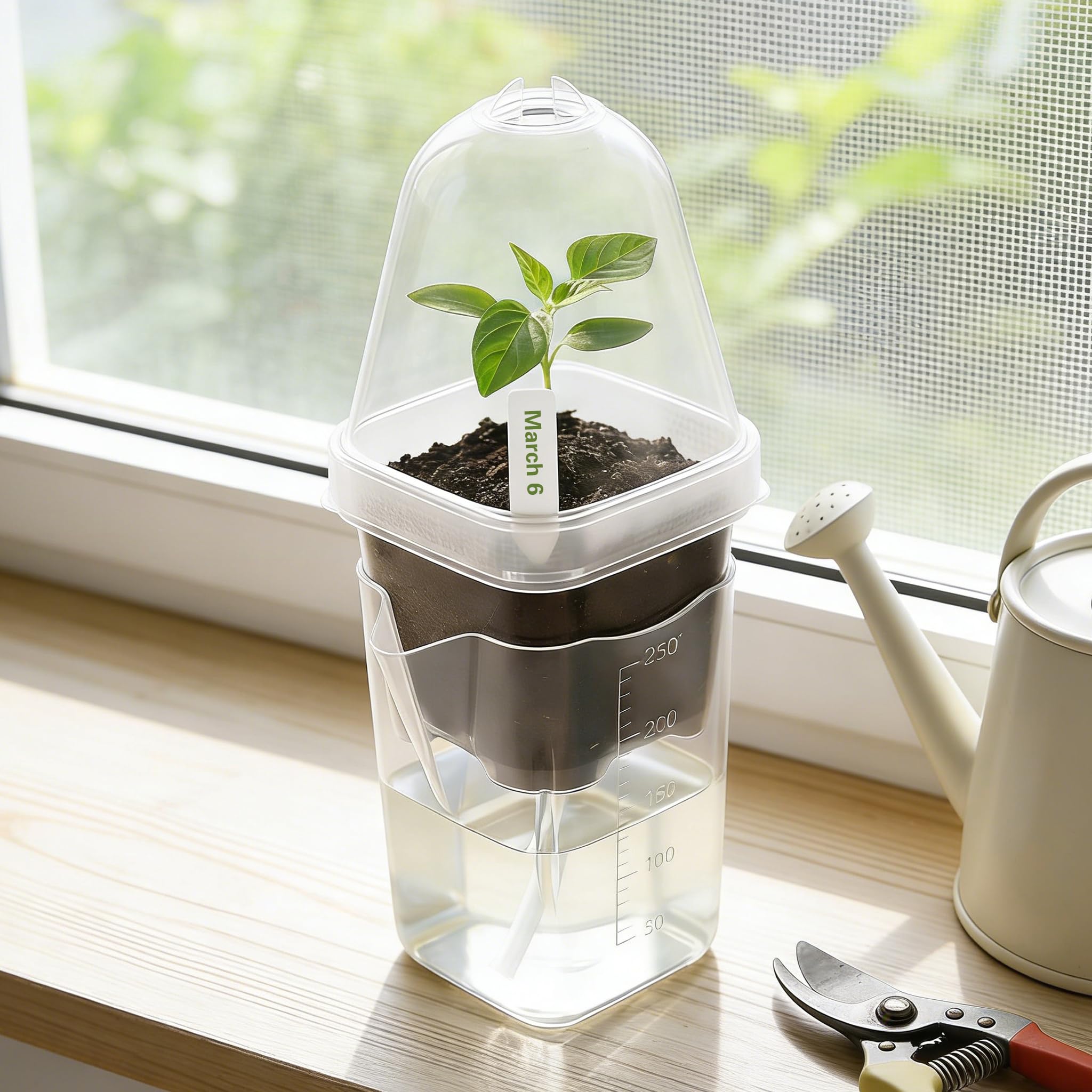 Benwanfee pots arranged on a sunny windowsill illustrating compact indoor growing convenience