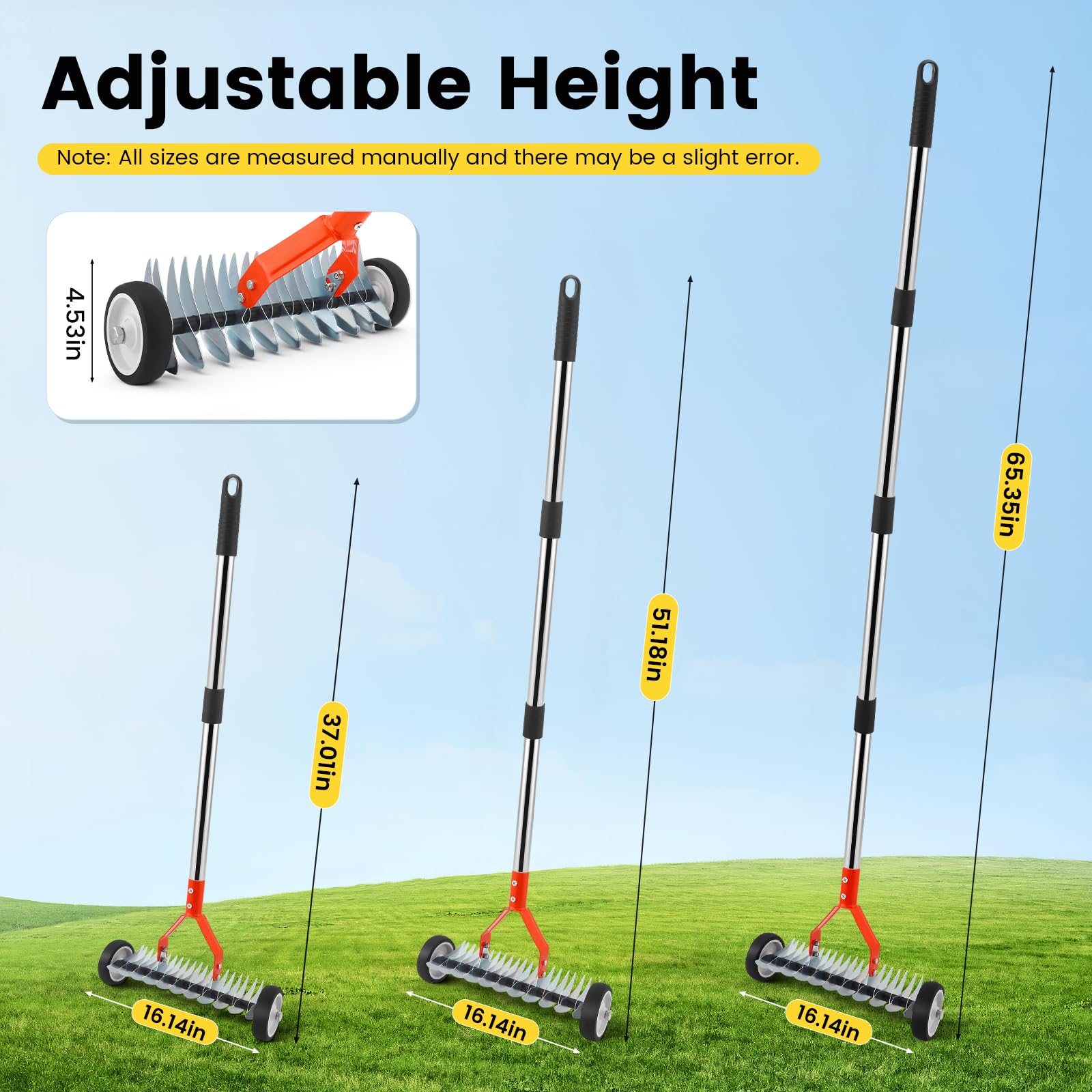 Beolisave extended and collapsed handle demonstrating adjustable height