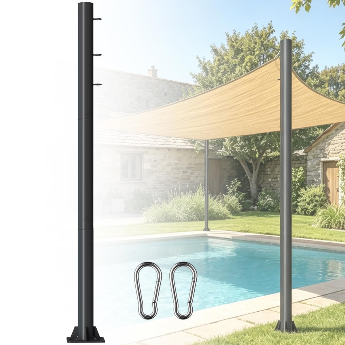 BeoYjVon front packaging showing pole kit and included parts for quick setup