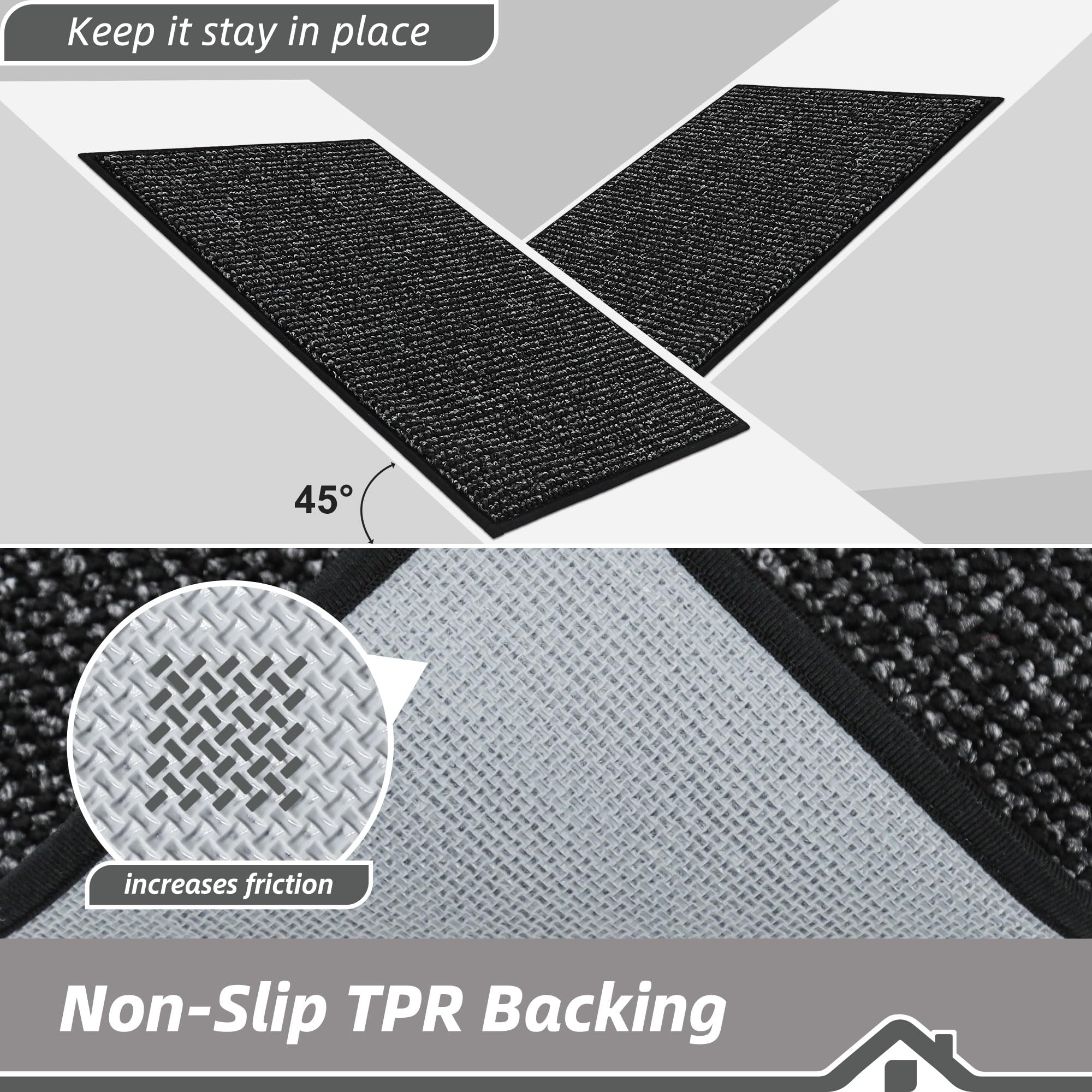 BEQHAUSE low-profile 0.4 inch thickness under door illustrating no door interference