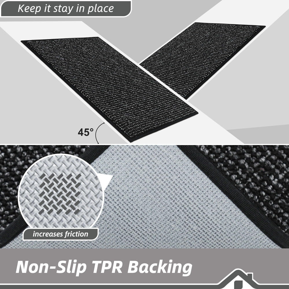 BEQHAUSE low-profile 0.4 inch thickness under door illustrating no door interference