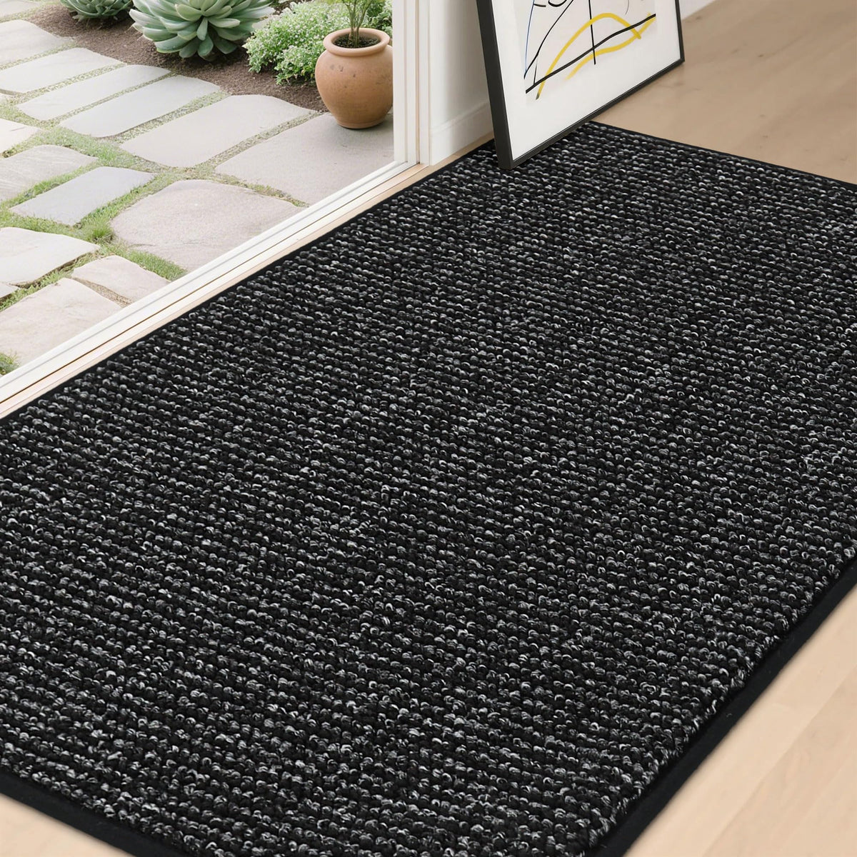 BEQHAUSE front view of 36x60 door mat showing full coverage and clean look