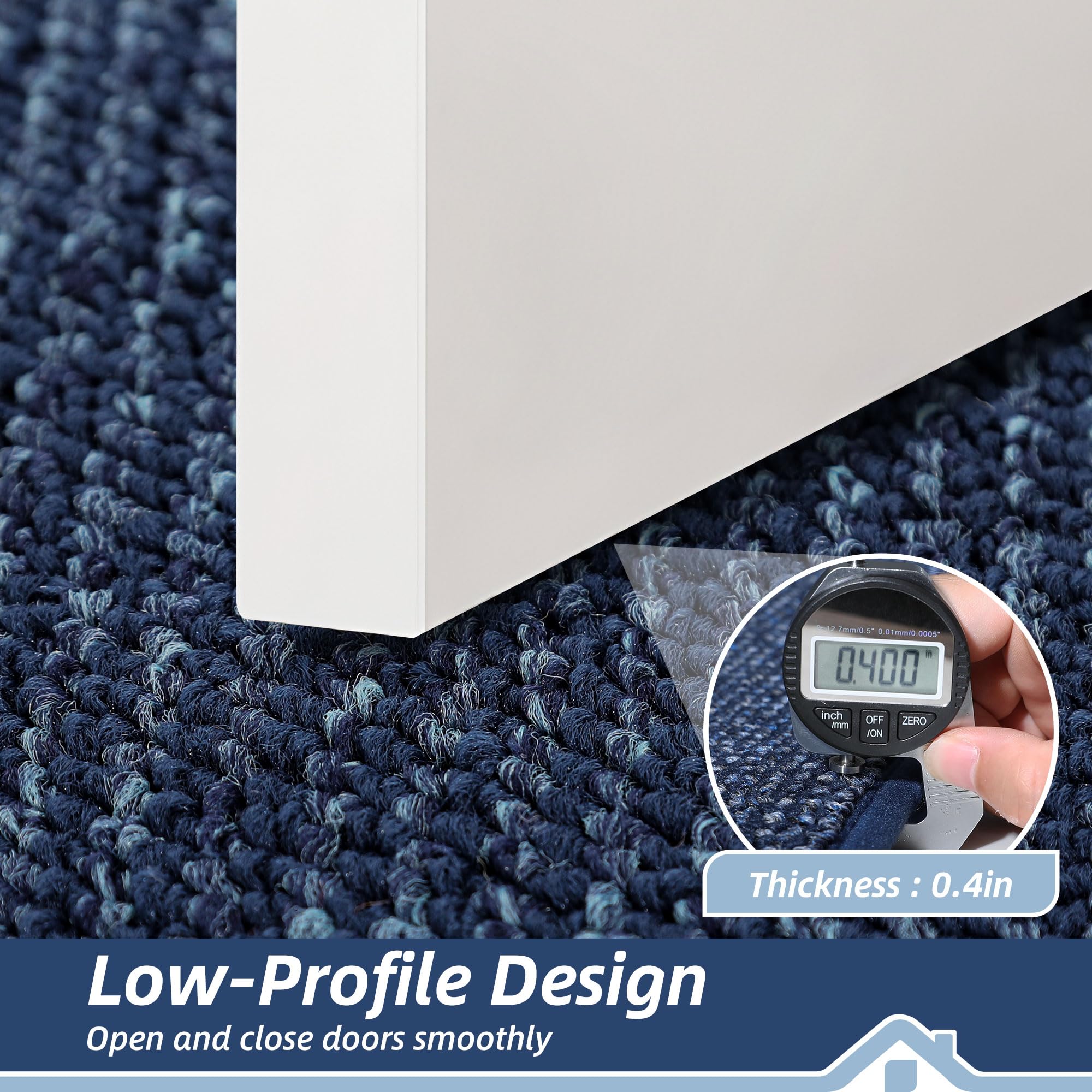 BEQHAUSE side view showing low 0.4 inch profile for easy door clearance