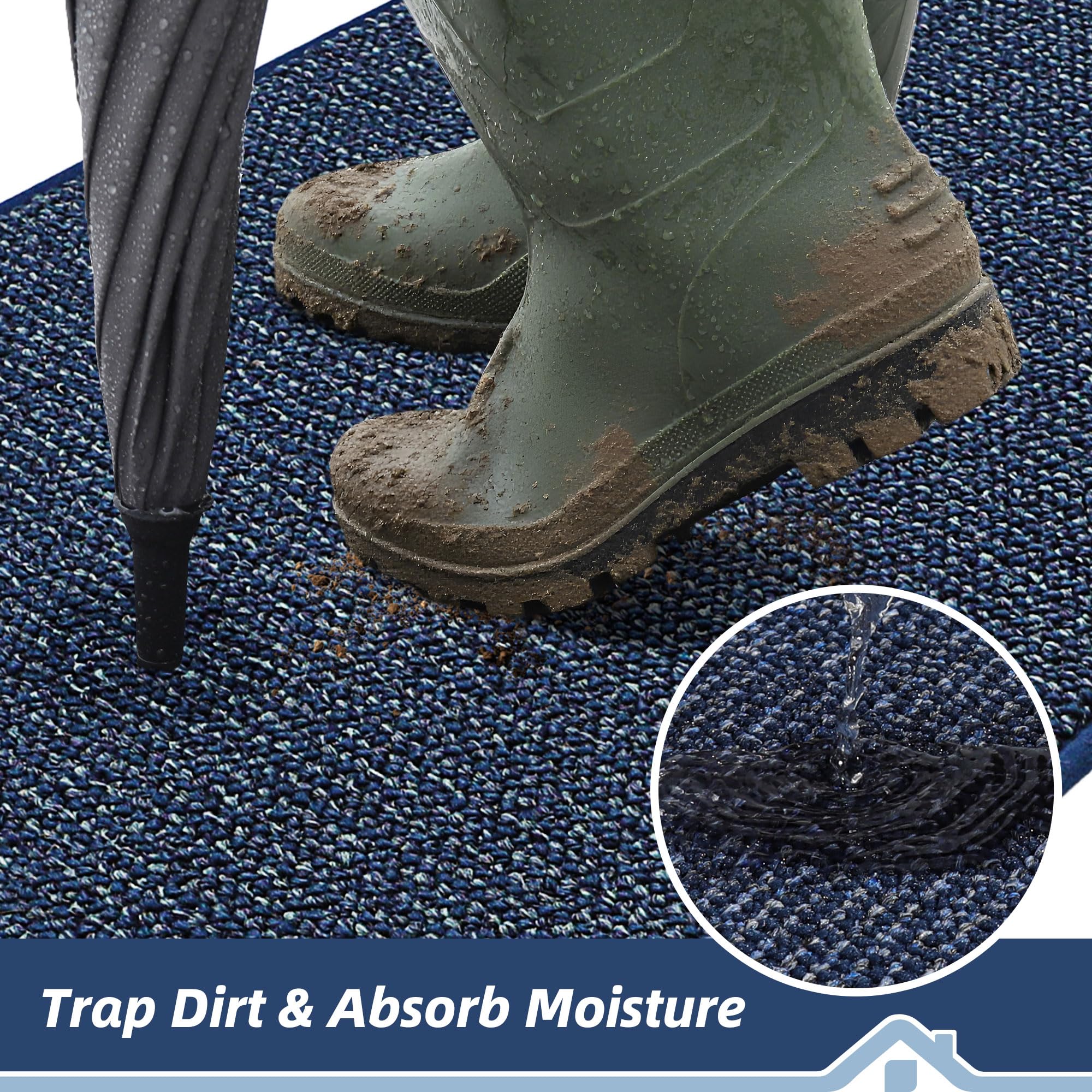 BEQHAUSE TPR non-slip backing detail that secures mat and protects floor surfaces
