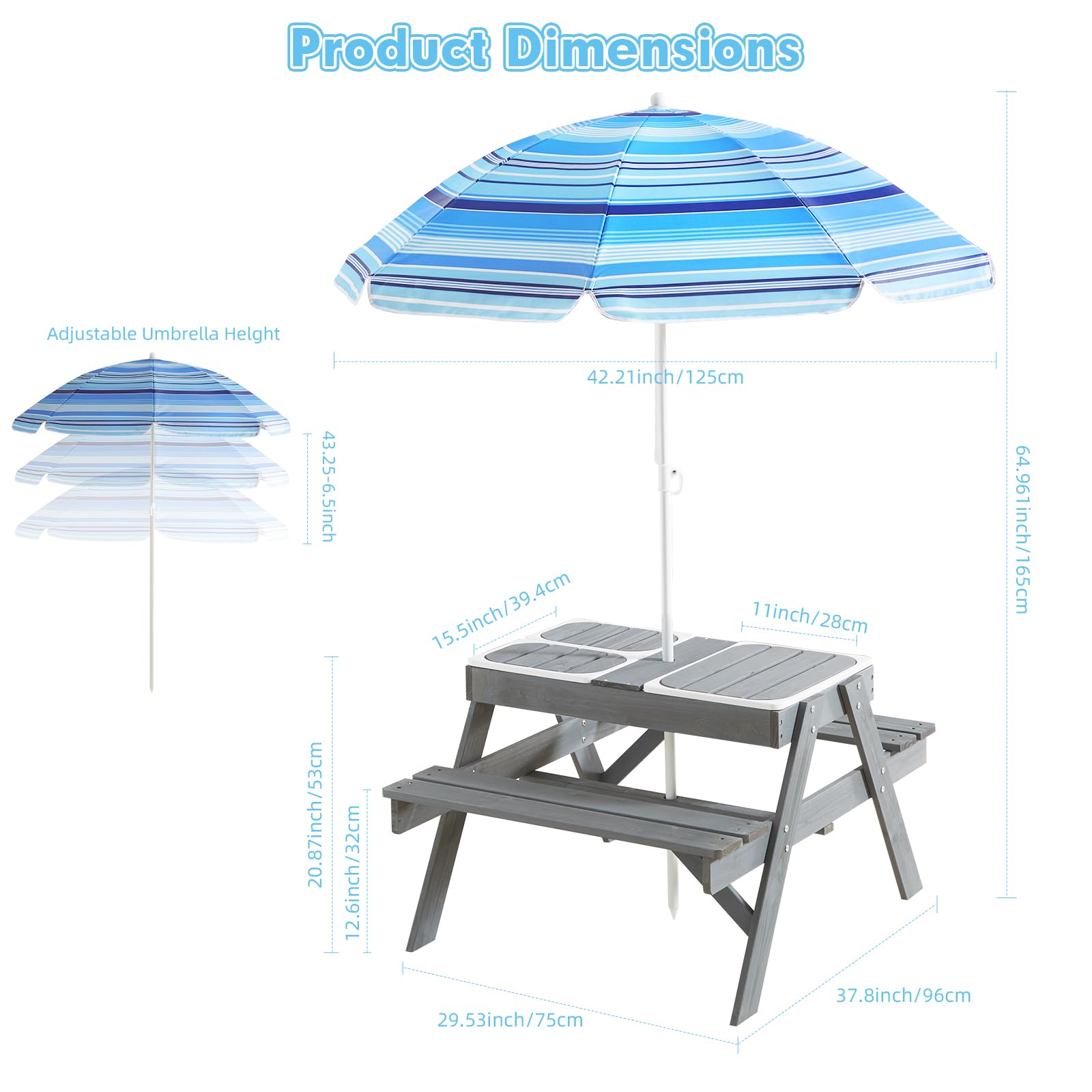 Beright side-by-side with child seat showing table scale and fit