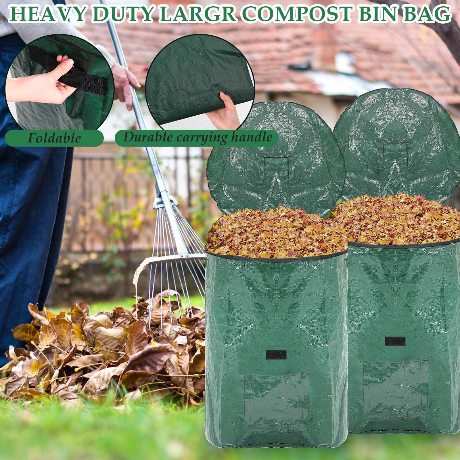 Berlune bag in garden collection use for efficient leaf and grass cleanup