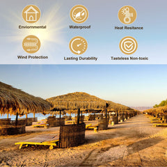Berlune fitted atop a palapa umbrella demonstrating lightweight flexible application