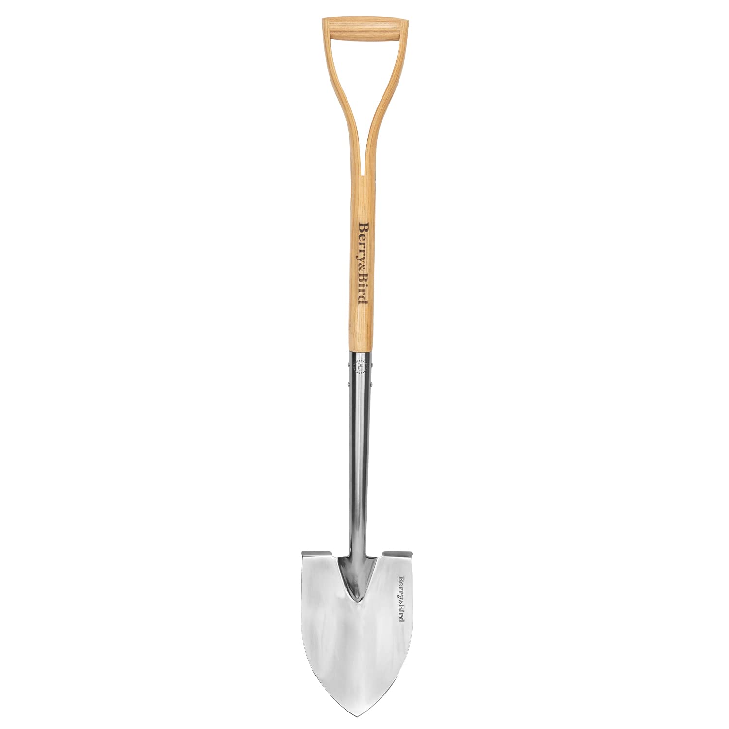 Berry&Bird front view shovel showing full length and balance for leverage