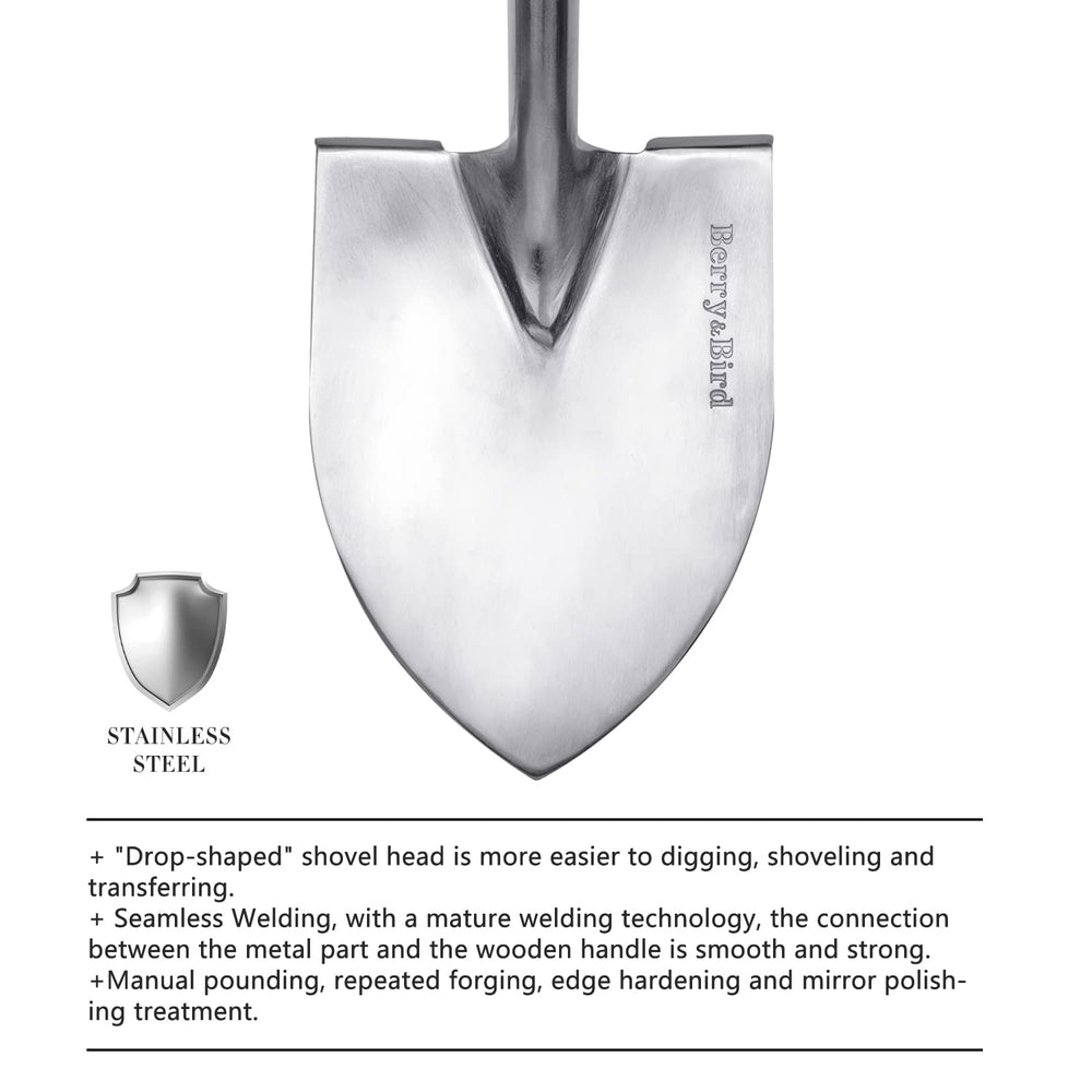 Berry&Bird ergonomic ash wood handle shaped to reduce wrist fatigue