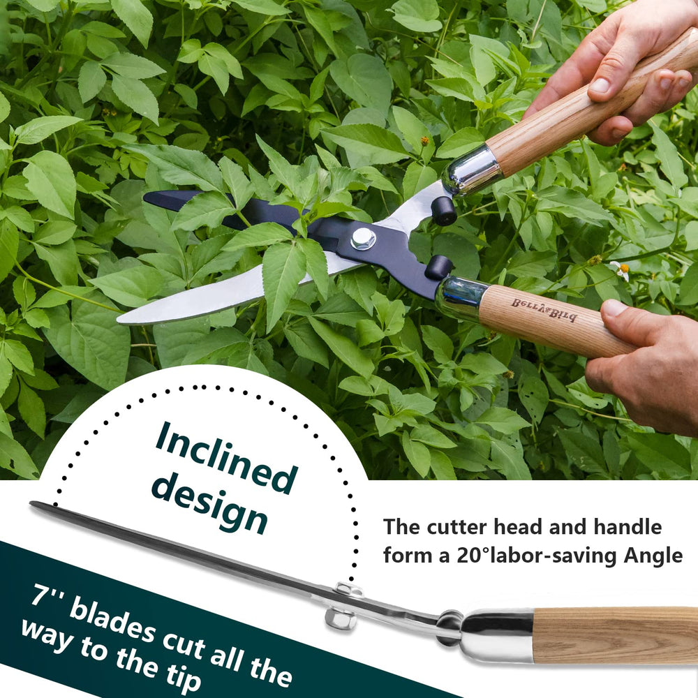 Berry&Bird shears beside ruler showing 19.88-inch length for scale and reach