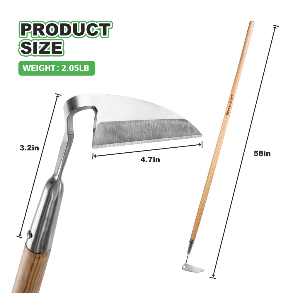 Berry&Bird length comparison leaning against leg demonstrating 58-inch reach