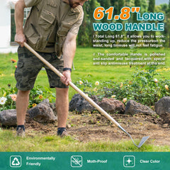 Berry&Bird Swoe in garden use slicing weeds near soil surface to protect plant roots