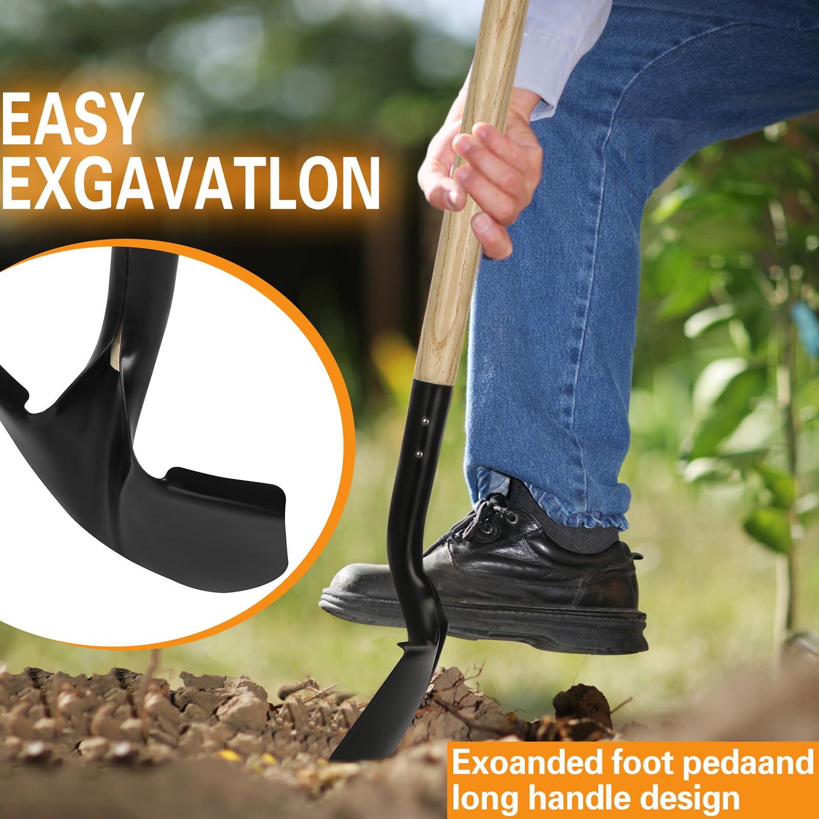BERSCIT blade edge piercing compacted soil for easier digging