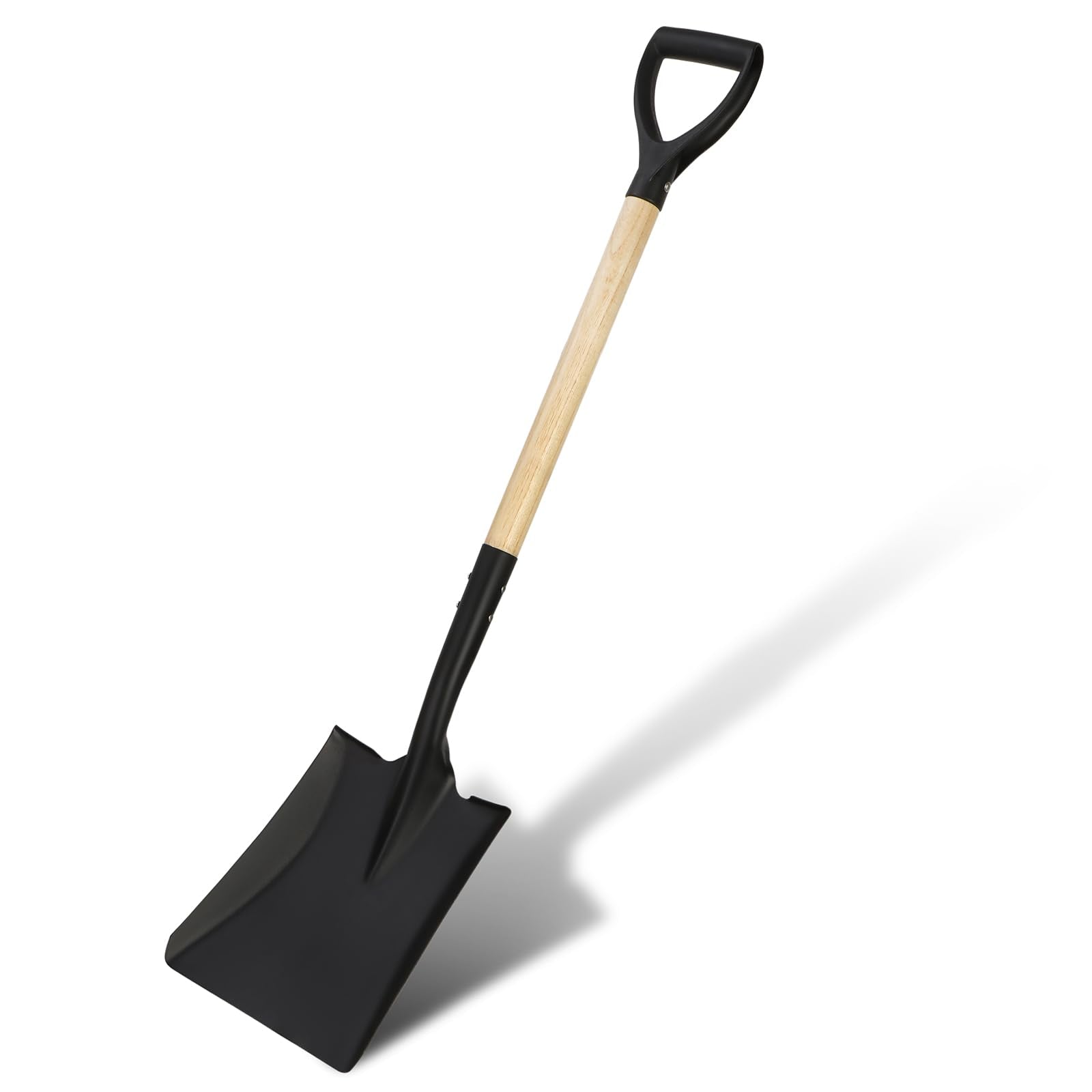 BERSCIT front view showing square blade and full shovel for durable yard work