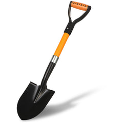 BERSCIT front view orange shovel showing compact design and portability benefit