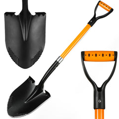 BERSCIT front view of 41-inch shovel showing full tool and durable build benefits