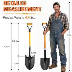 BERSCIT D-grip and fiberglass handle detail offering comfort and reduced fatigue