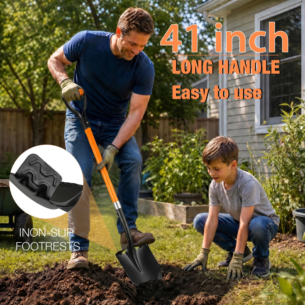 BERSCIT shovel in use digging garden soil demonstrating efficient scooping
