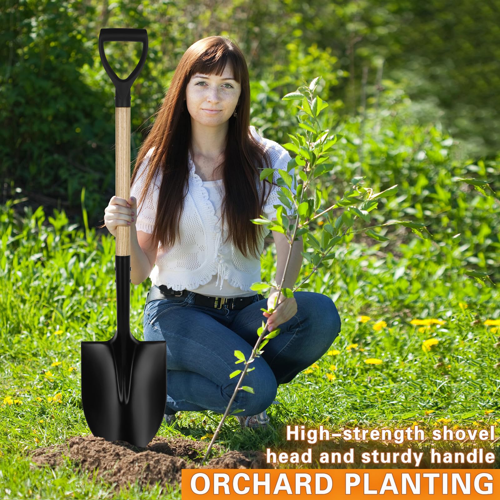 BERSCIT shovel beside ruler showing 41-inch length benefit