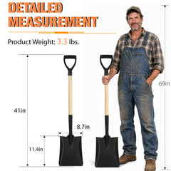 BERSCIT wooden handle with D-grip shown for comfortable reduced fatigue