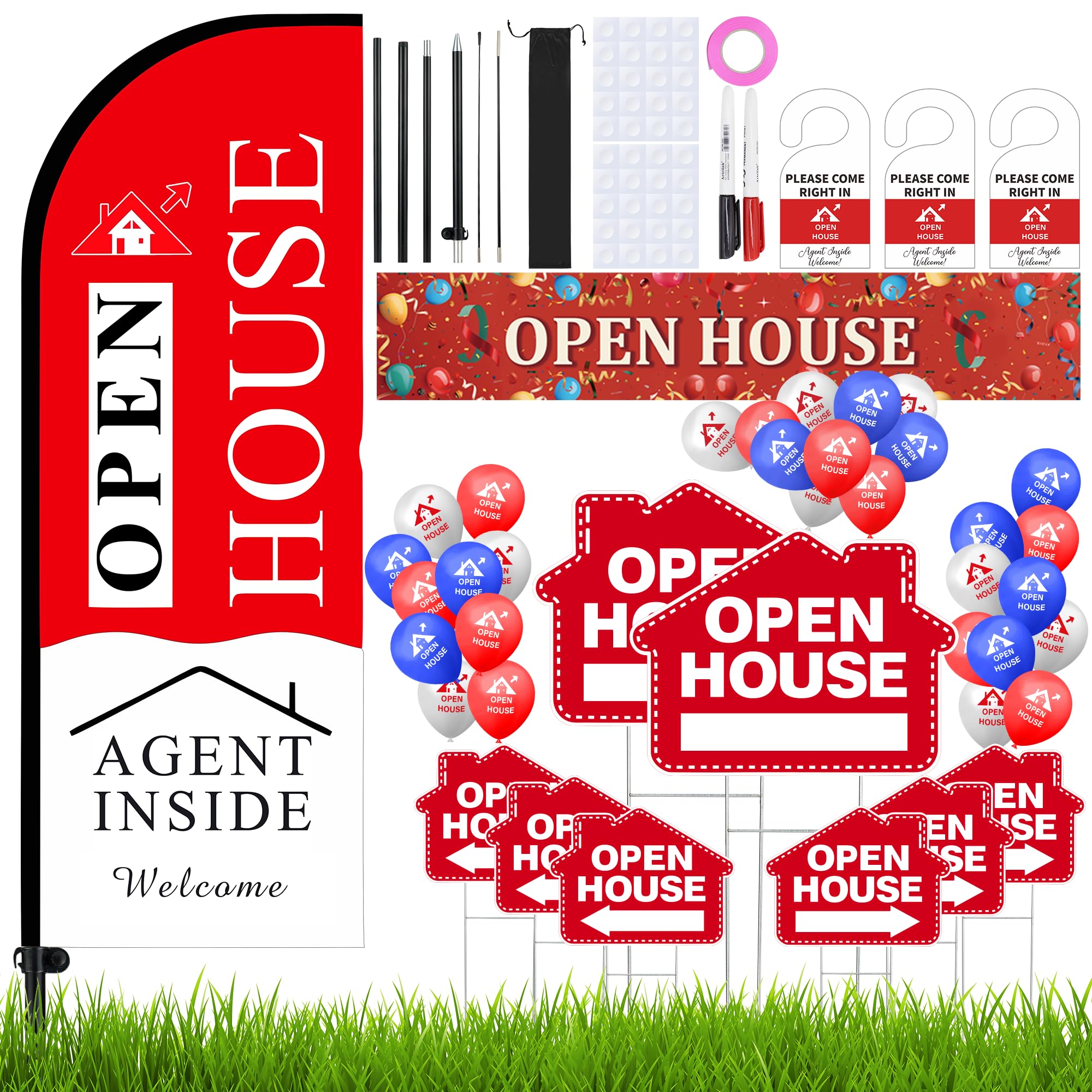 BERXOL front kit layout showing all included signage and accessories for easy setup
