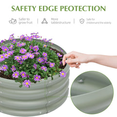 Besebay assembled planter filled with soil and vegetables demonstrating planting capacity