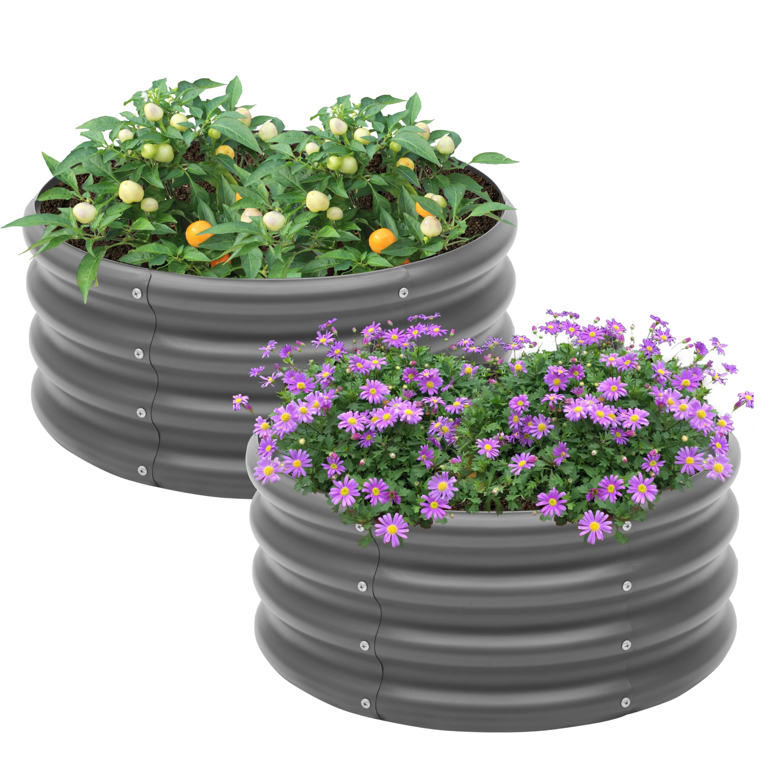 Besebay front view showing durable galvanized planter and easy planting access
