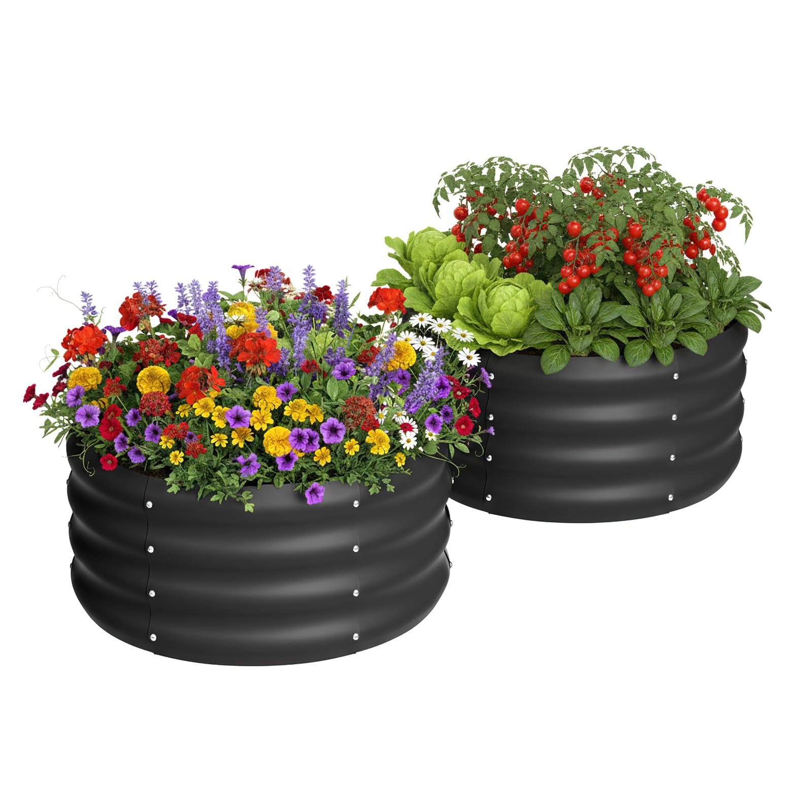 Besebay galvanized front view showing sturdy planter and neat edges benefit durability