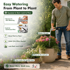 Beseetop with clear fertilizer bottle attached showing combined watering and feeding