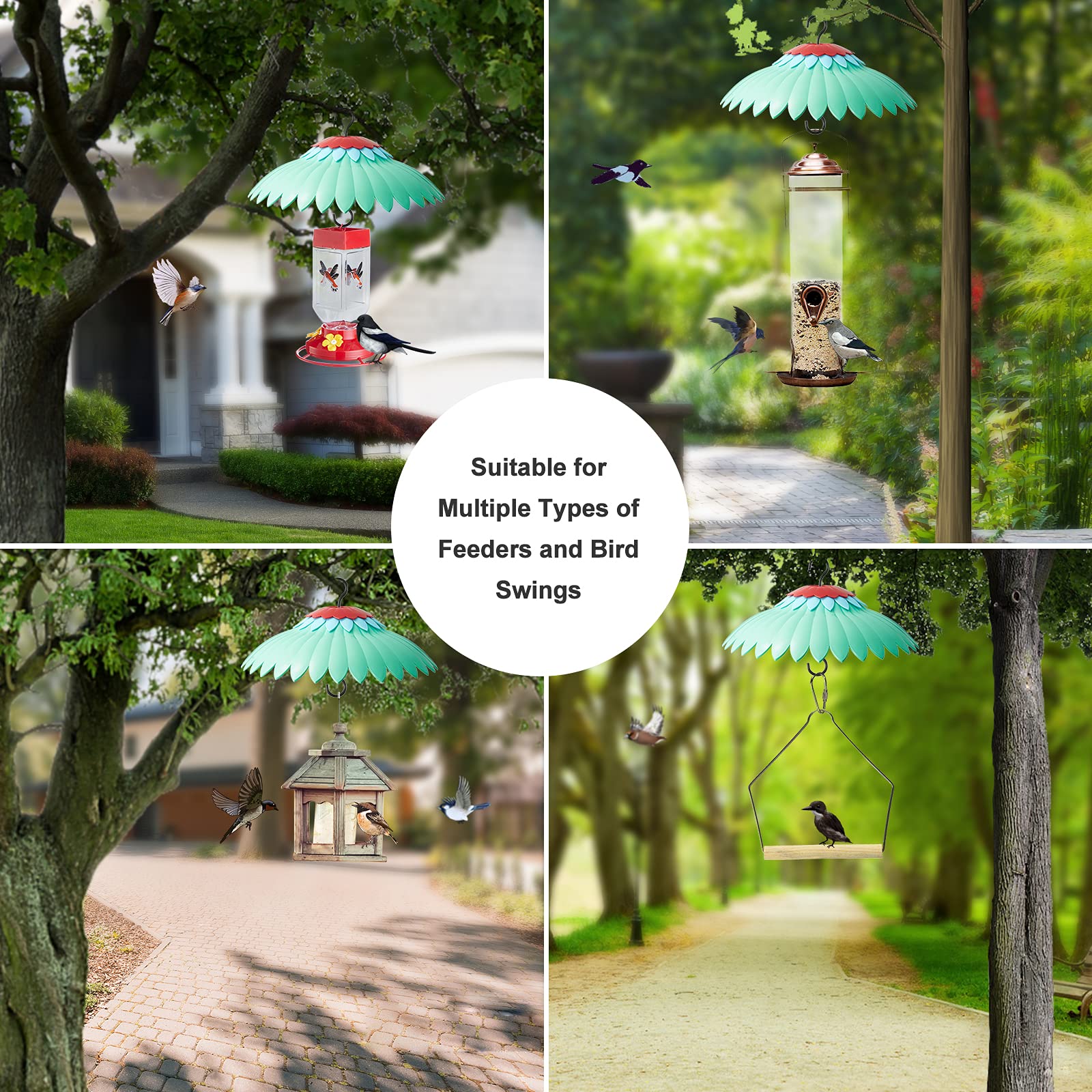 Beserie baffle in garden setting illustrating decorative look and better bird visibility