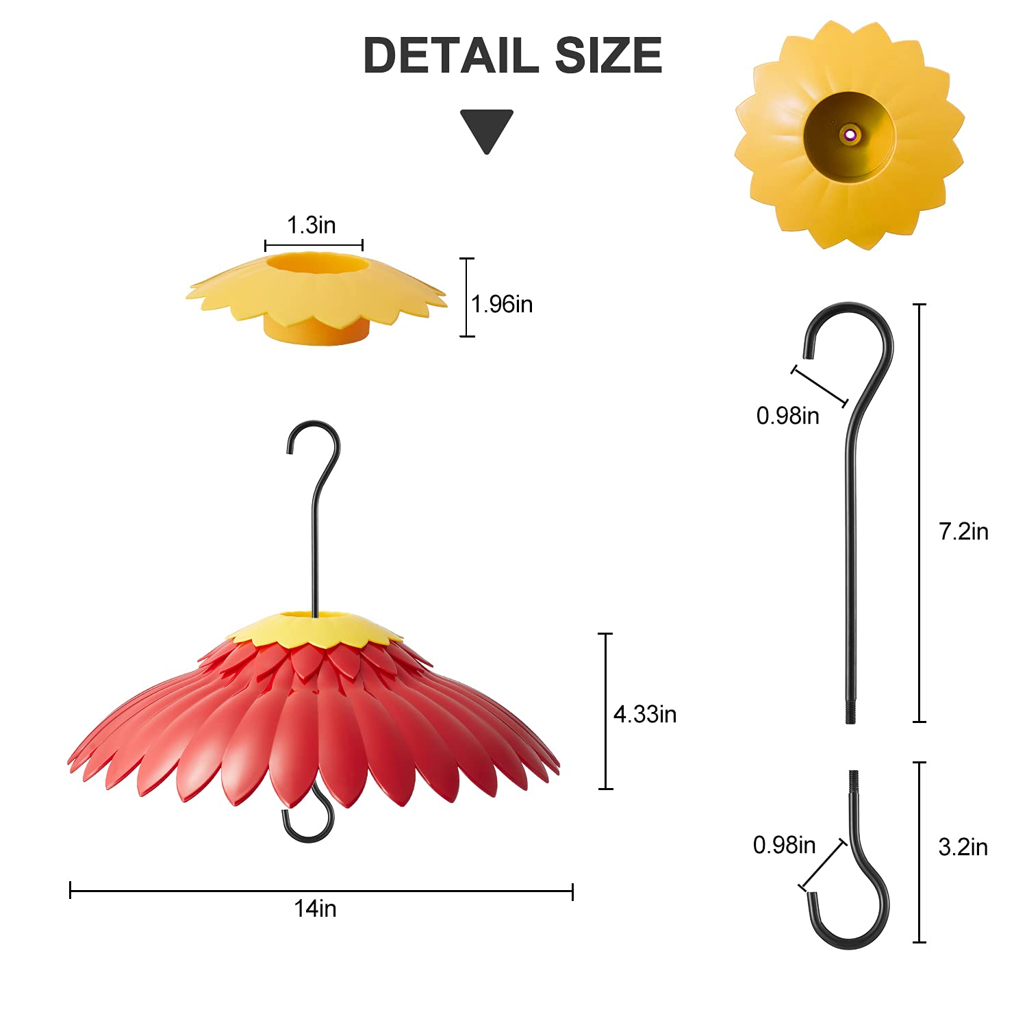 Beserie close-up showing stainless-steel hooks and yellow moat deterring pests