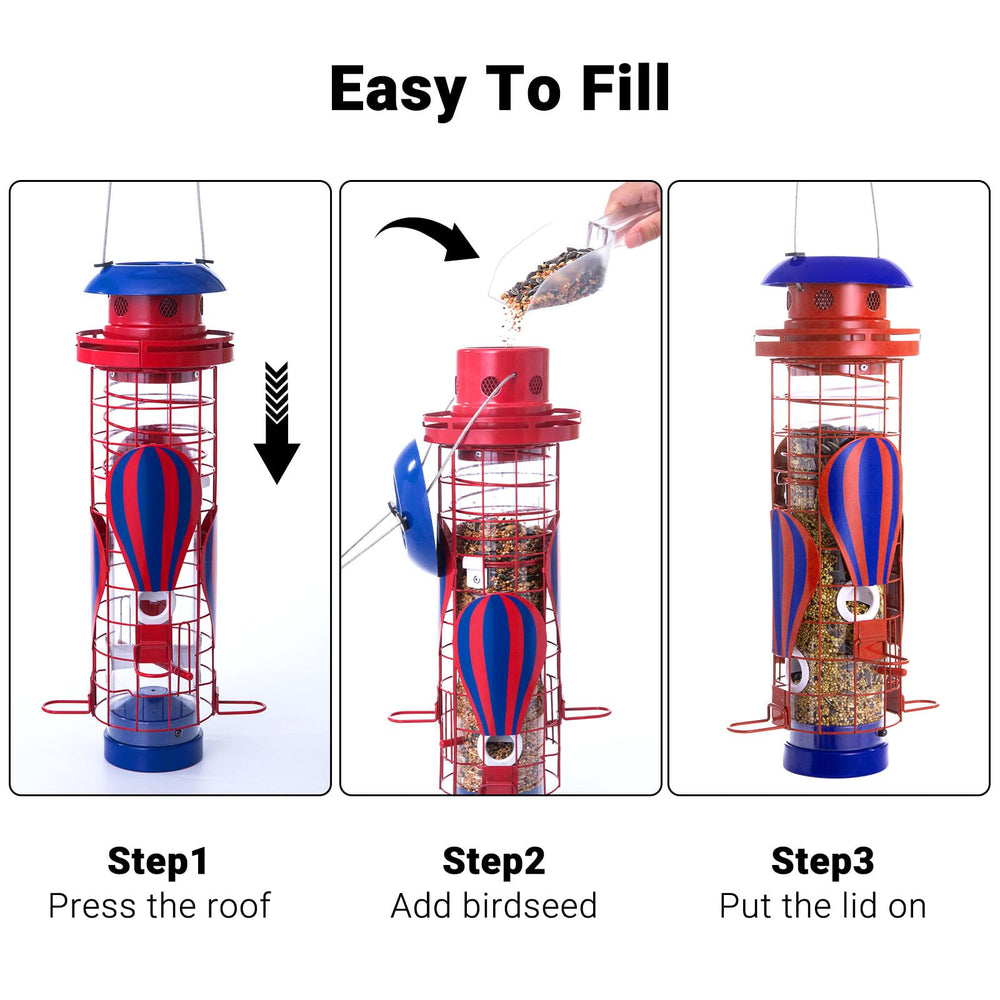 Beserie removable base open for easy cleaning and quick seed refills benefit