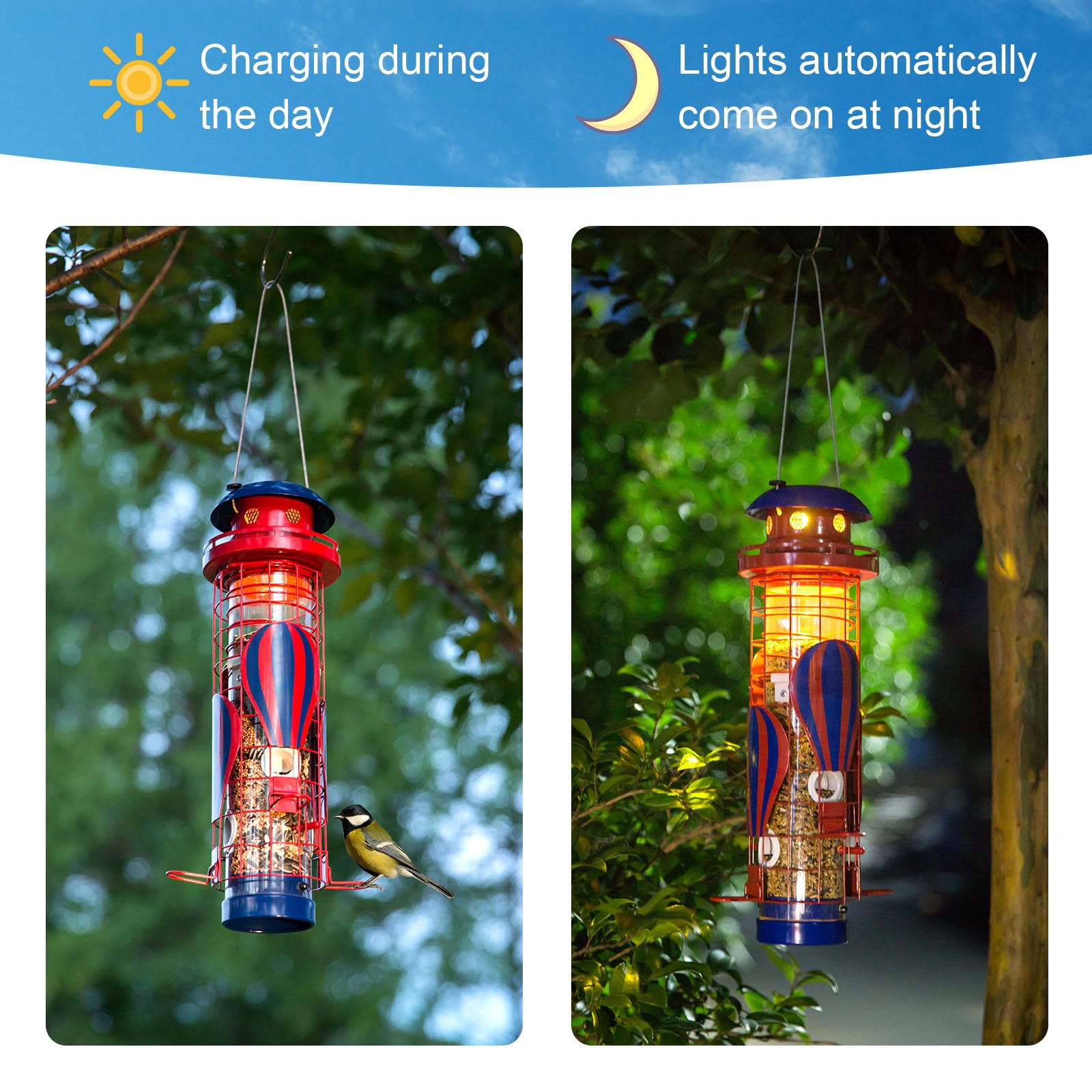 Beserie solar panel top close-up charging LEDs for automatic night illumination benefit