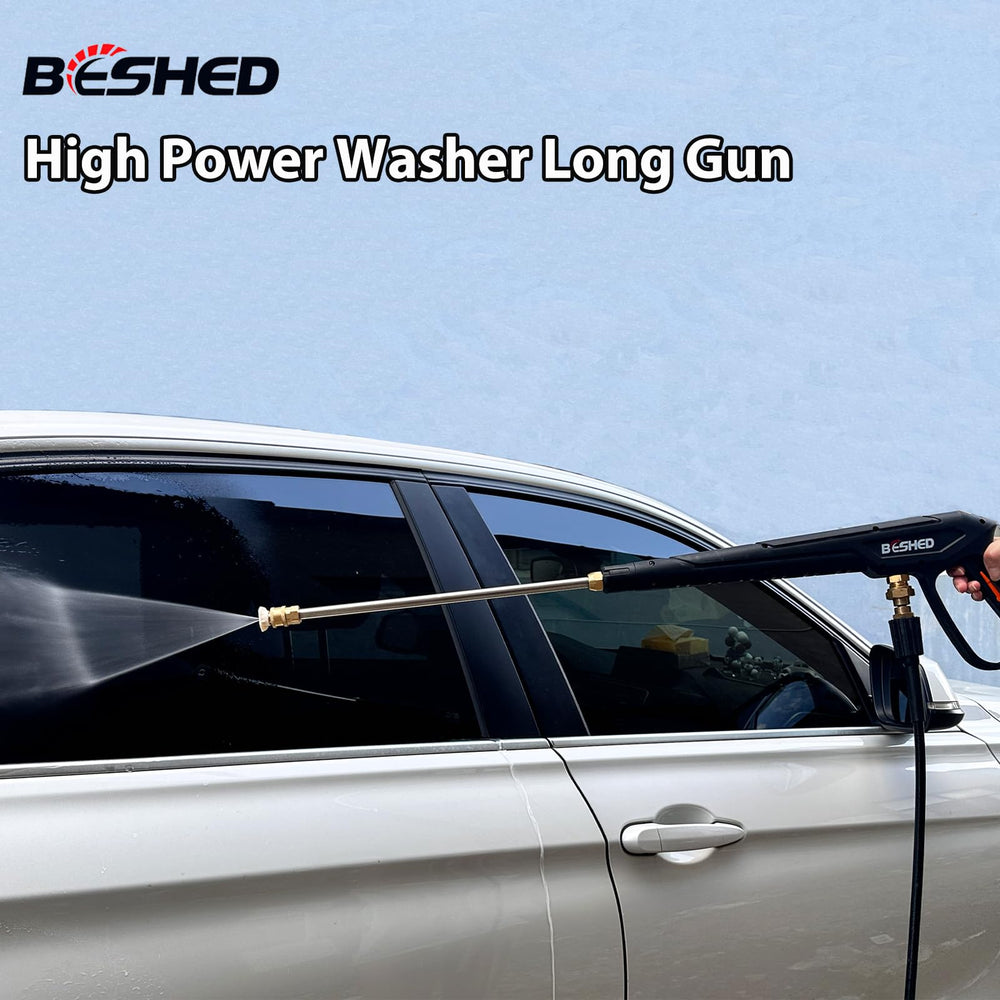 BESHED 37-inch wand next to measuring tape demonstrating extended reach