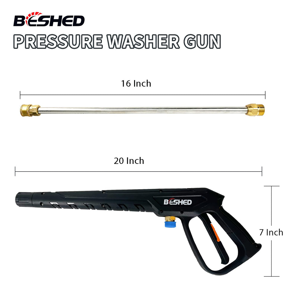 BESHED ergonomic pistol grip close-up providing comfort and reduced fatigue