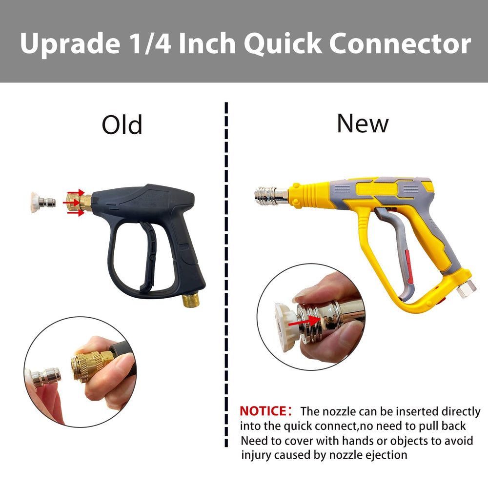 BESHED gun held in hand for scale showing compact size reduces fatigue and improves handling