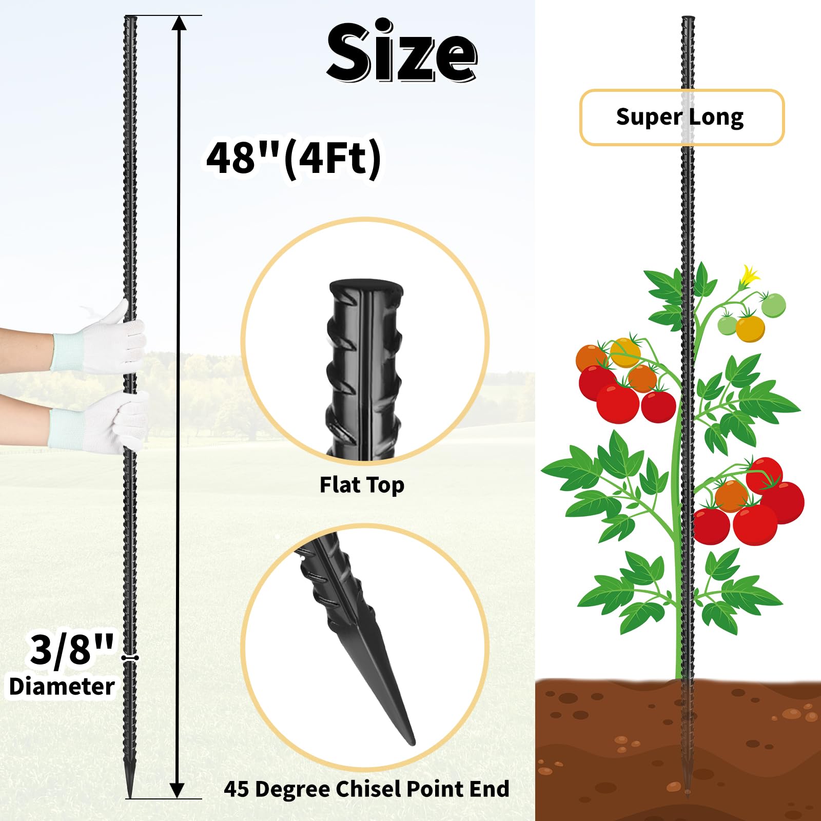Besitu close-up of chisel point tip making driving into hard soil easier and precise