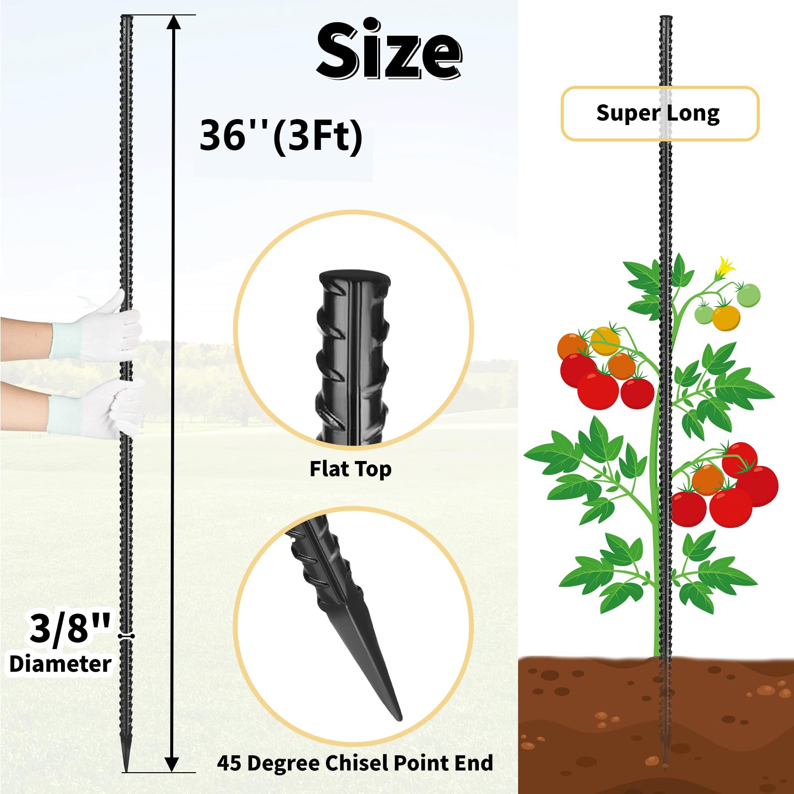 Besitu chisel-point closeup for easier ground penetration benefit